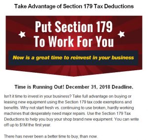 Section 179 Tax Deduction